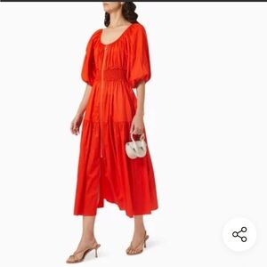 Kitri Red Beatrix Dress in Cotton Twill UK10/US6